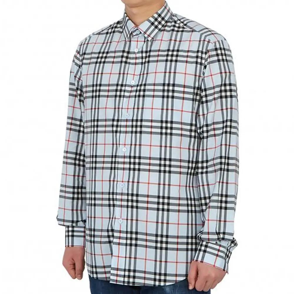 Burberry Blue Cotton Dress Shirt