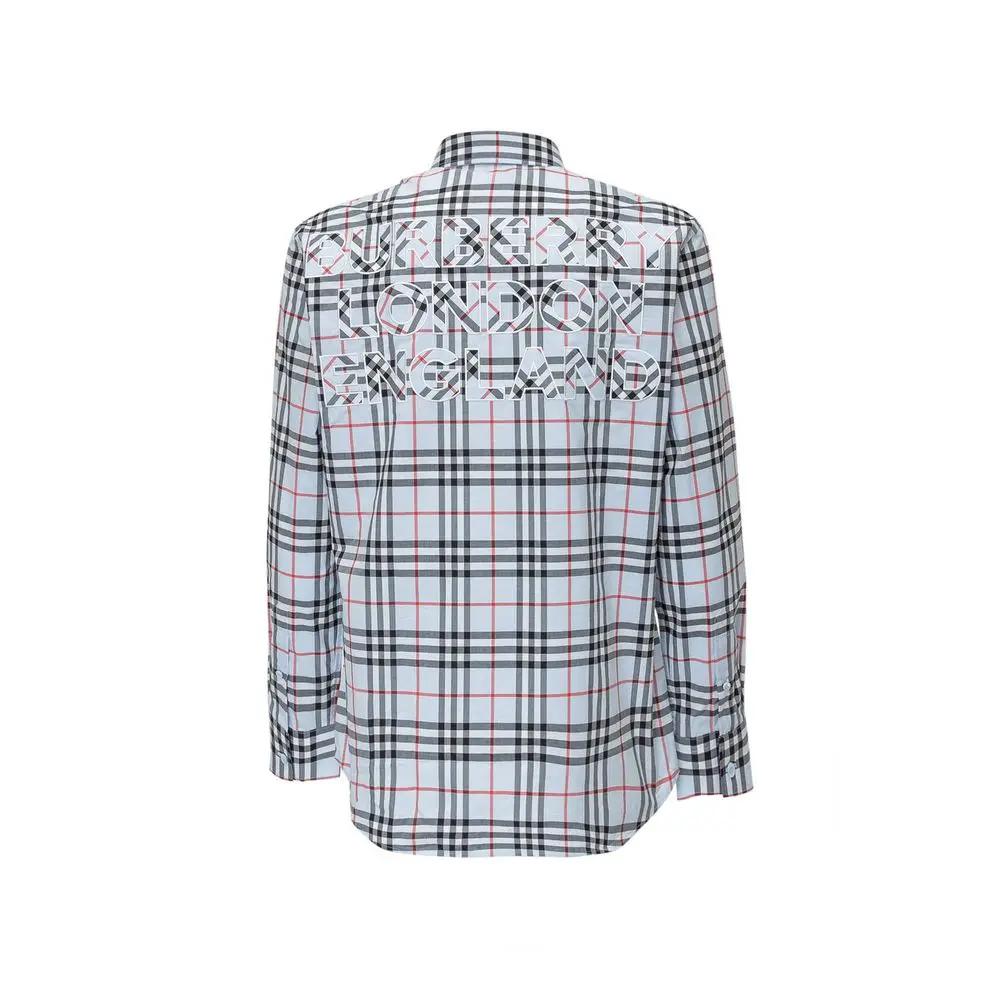 Burberry Blue Cotton Dress Shirt