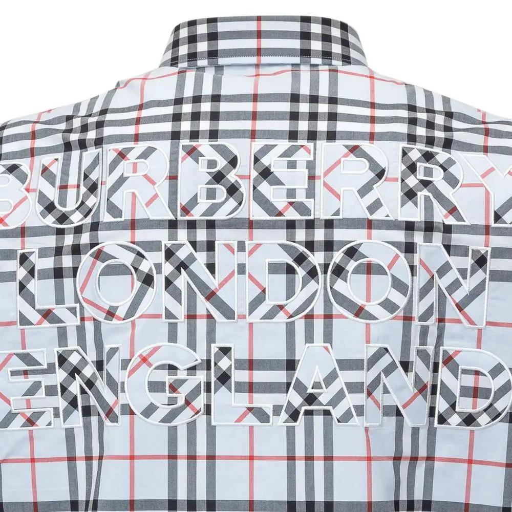 Burberry Blue Cotton Dress Shirt