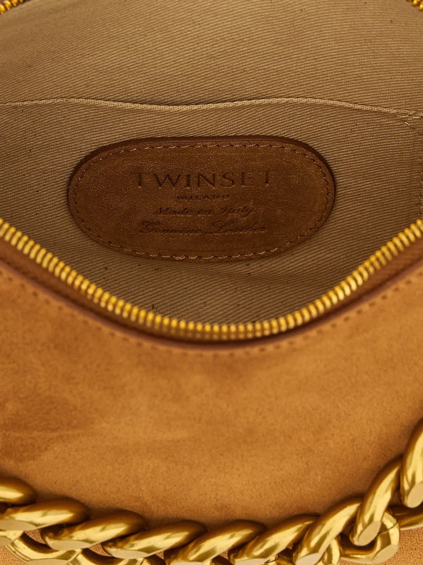 Sac bandoulière Twinset en cuir marron