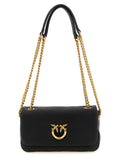 PINKO Black Lamb Leather Shoulder Bag