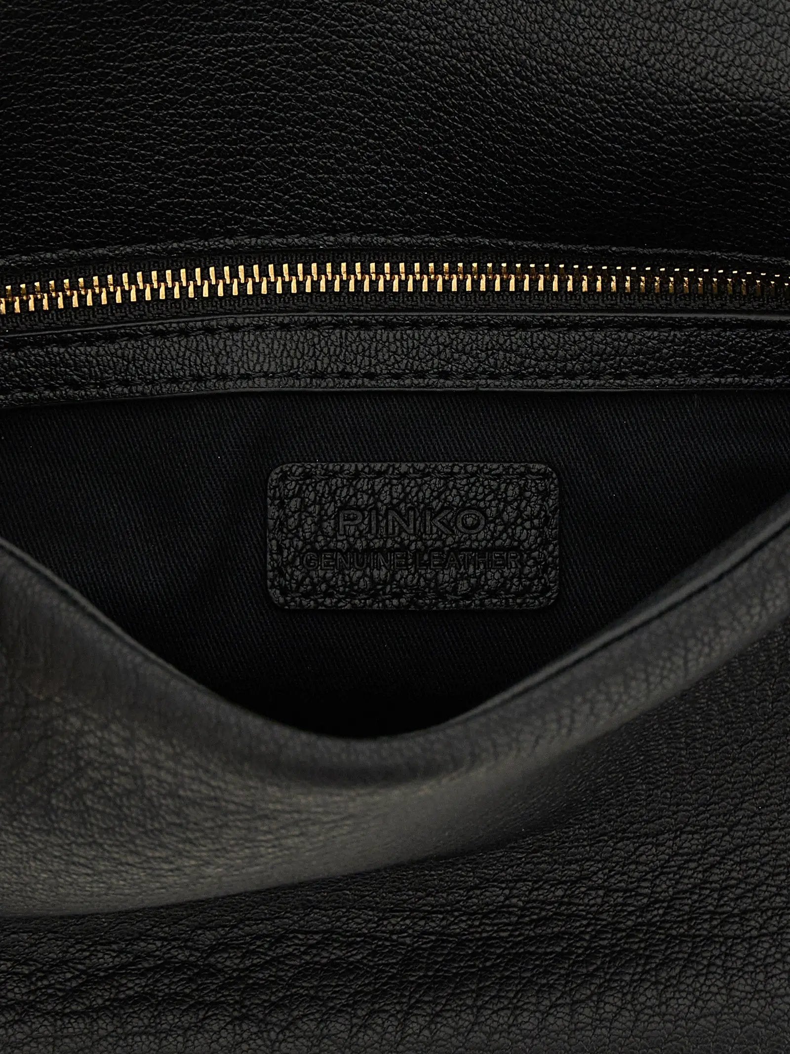 PINKO Black Lamb Leather Shoulder Bag