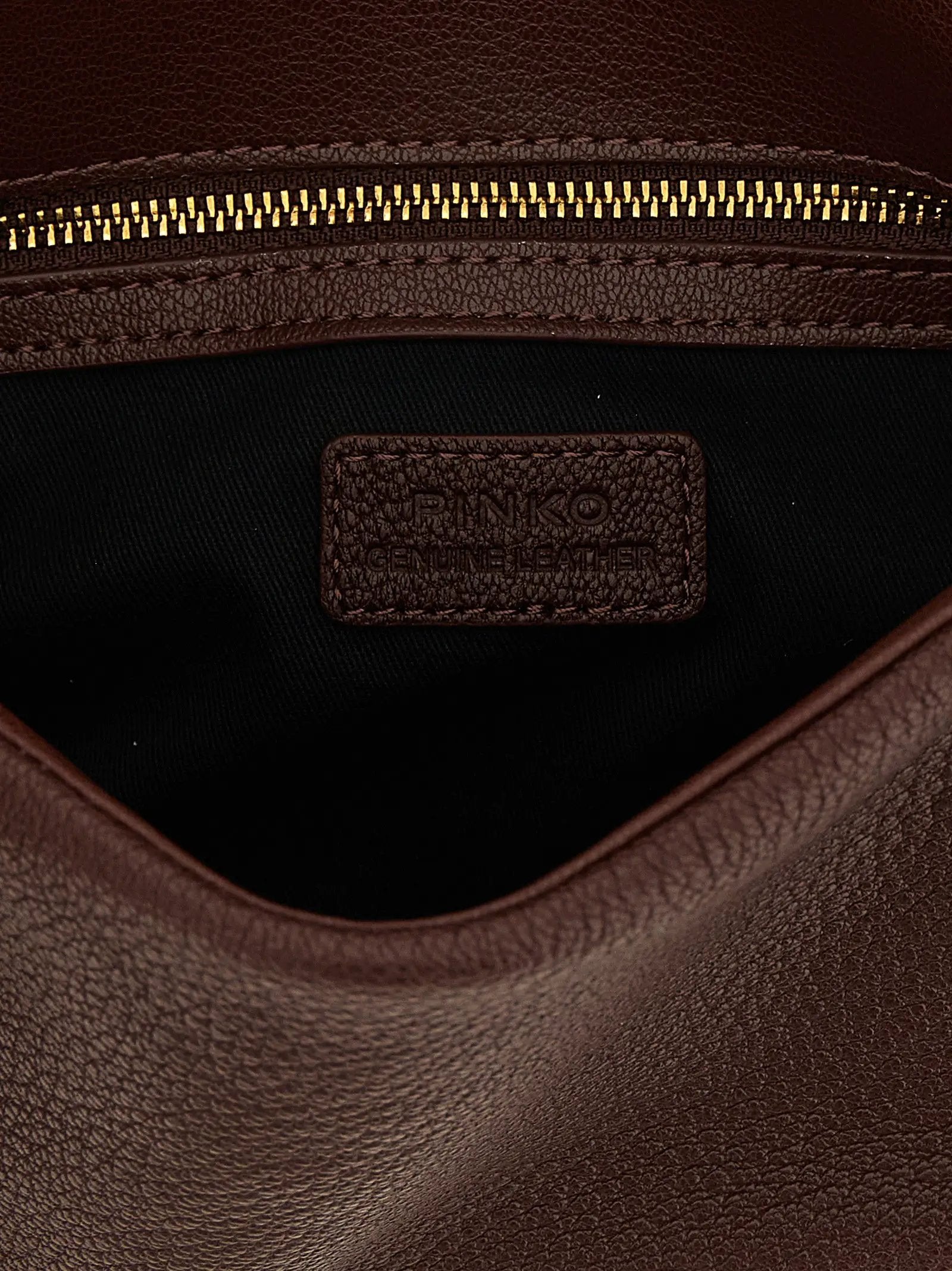PINKO Brown Lamb Leather Shoulder Bag
