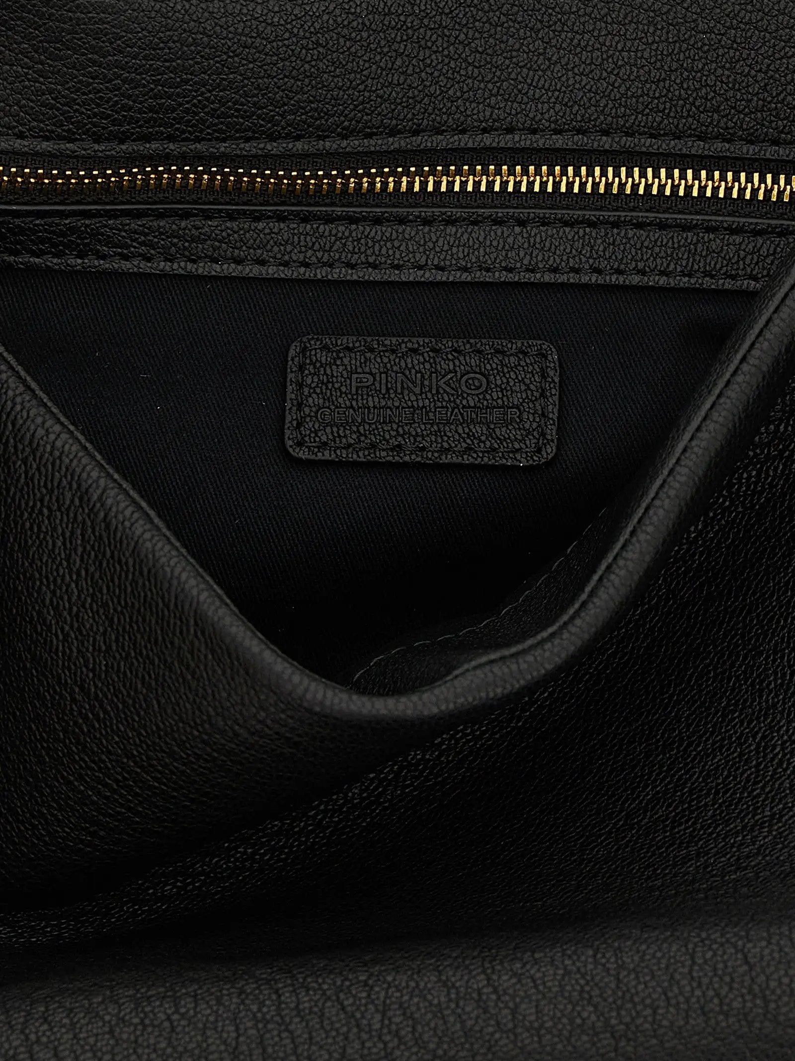 PINKO Black Lamb Leather Shoulder Bag