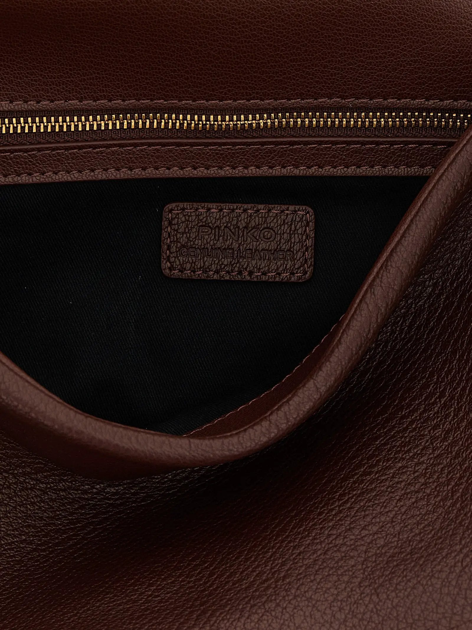 PINKO Brown Lamb Leather Shoulder Bag