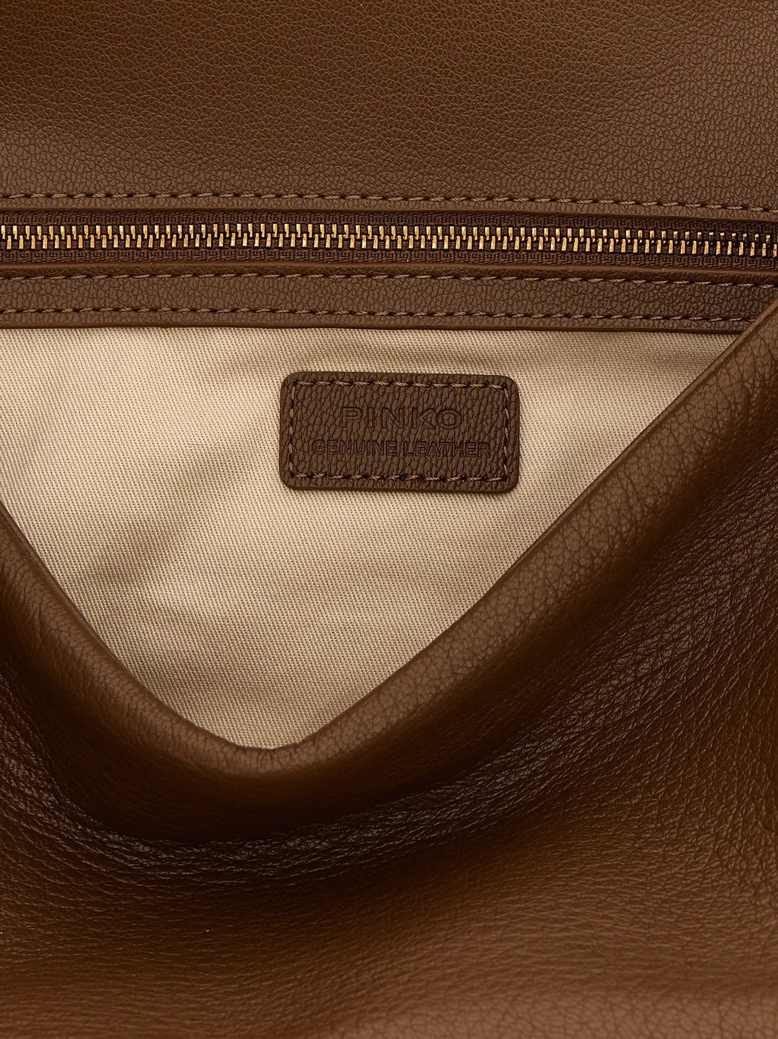 PINKO Brown Lamb Leather Shoulder Bag