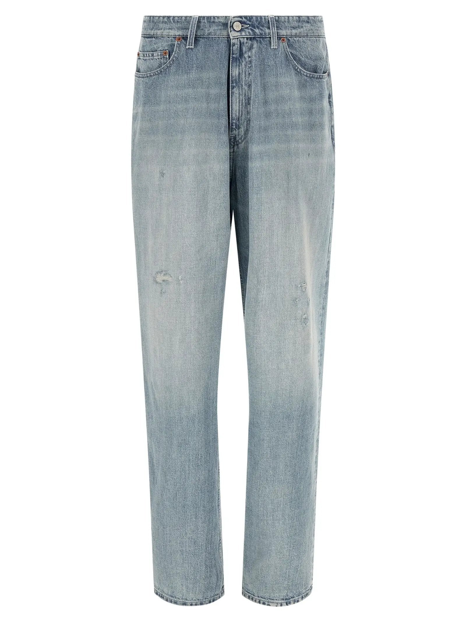 MM6 Maison Margiela Blue Cotton Straight-Leg Jeans