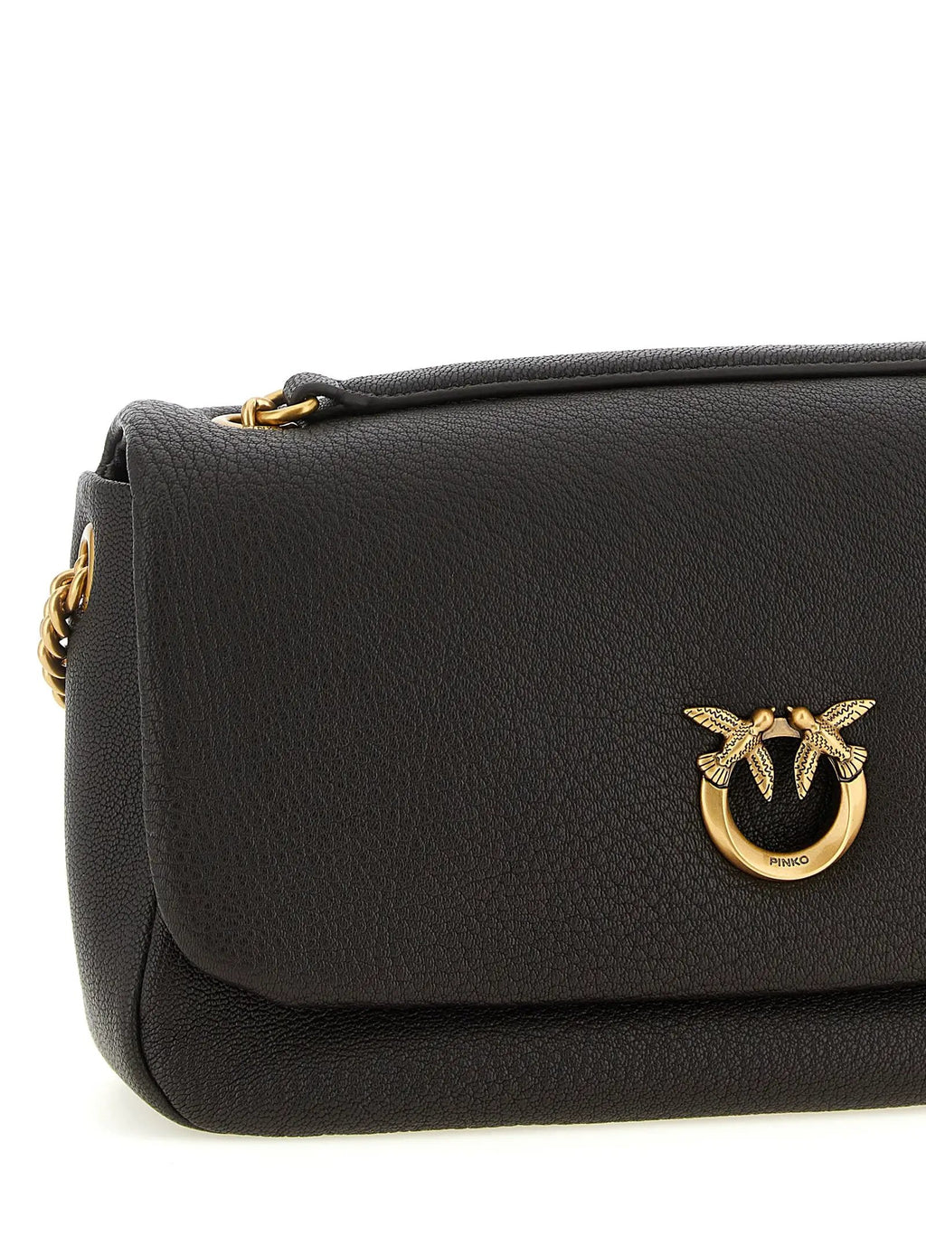 PINKO Brown Lamb Leather Shoulder Bag