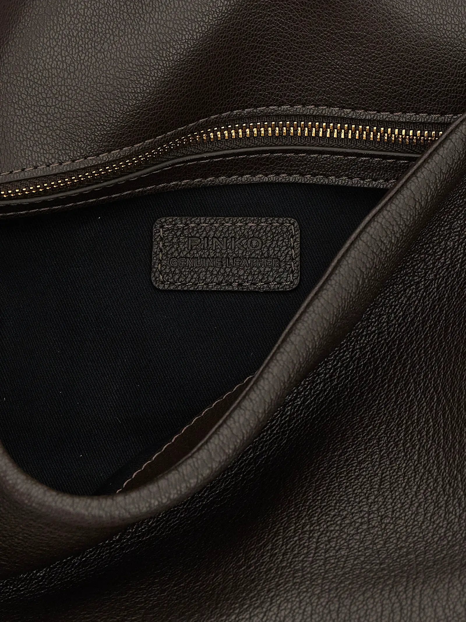 PINKO Brown Lamb Leather Shoulder Bag