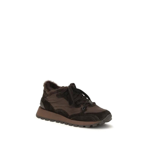 Baskets sport Brunello Cucinelli en cuir de veau noir Bos Taurus