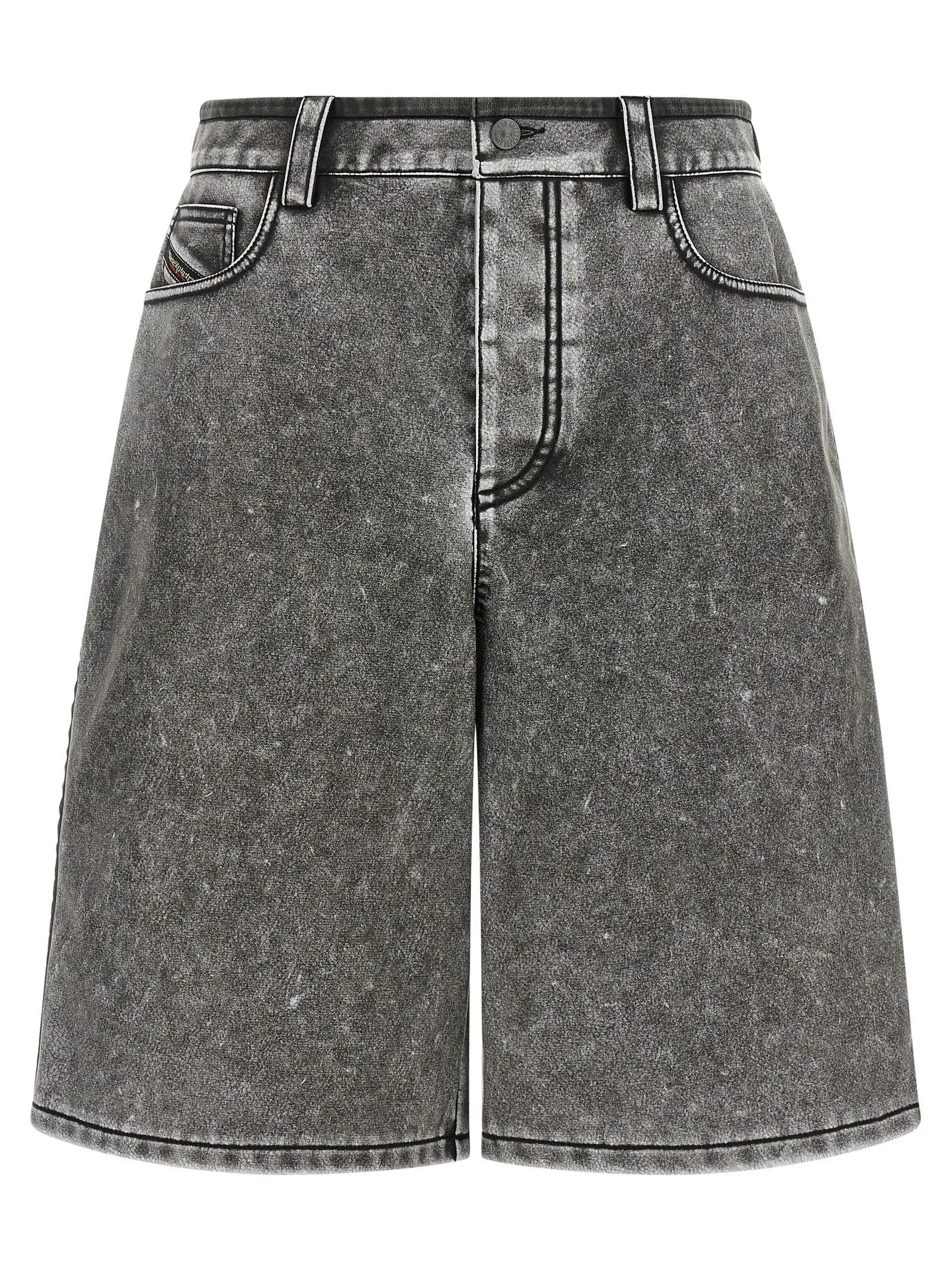 Diesel Gray Polyethylene Bermuda Shorts