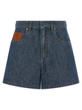Fendi Blue Cotton Bermuda Shorts