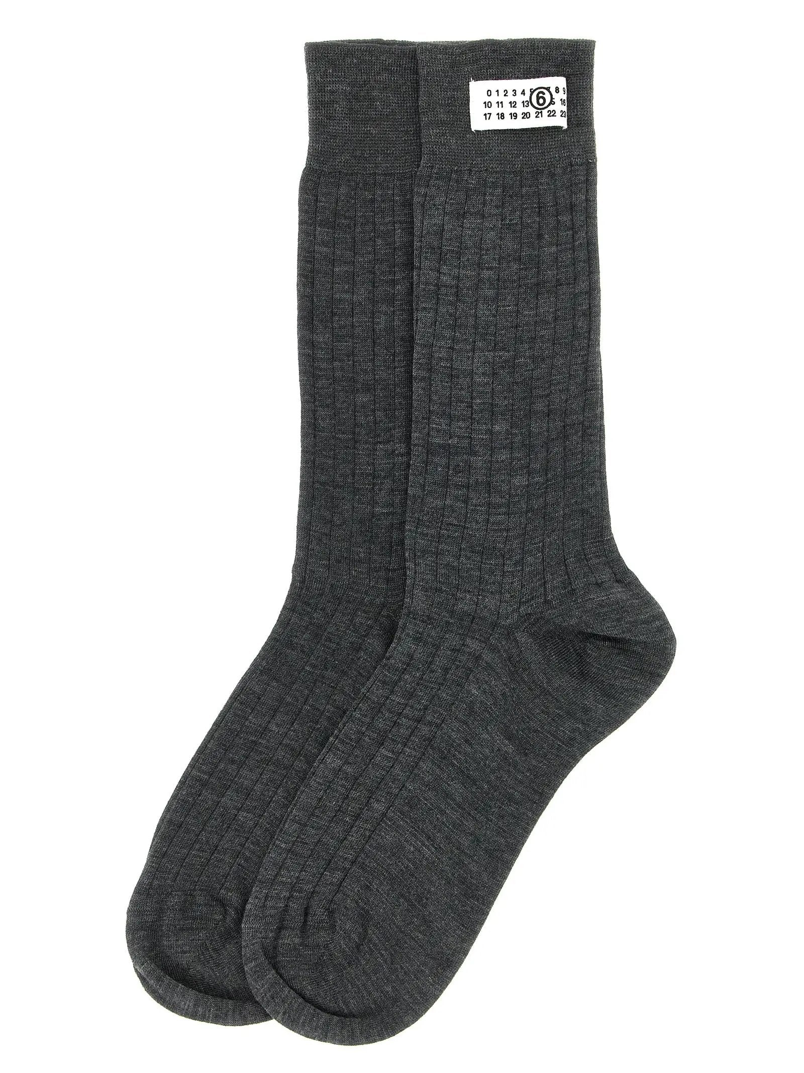 MM6 Maison Margiela Chaussettes en Laine Grises