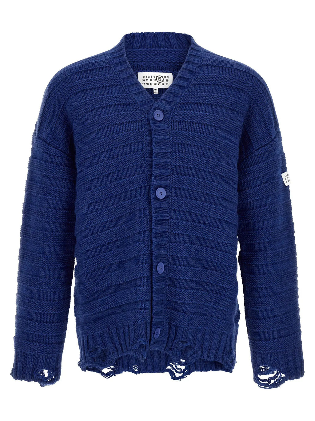 Gilet en laine vierge bleu MM6 Maison Margiela