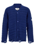 Gilet en laine vierge bleu MM6 Maison Margiela