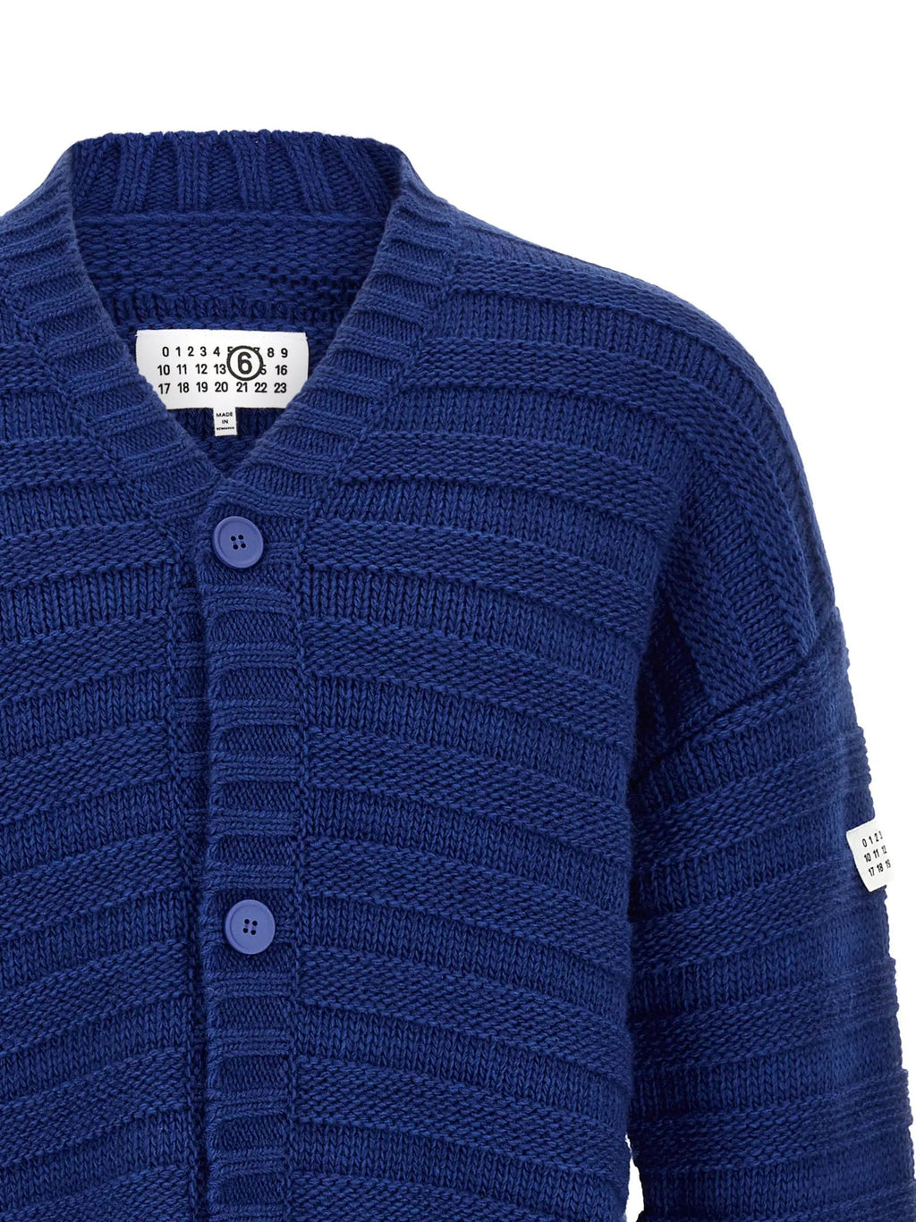 Gilet en laine vierge bleu MM6 Maison Margiela