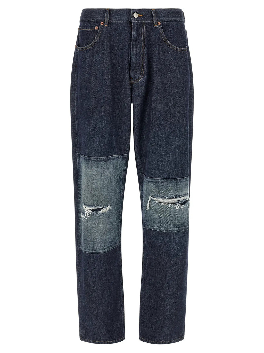 MM6 Maison Margiela Blue Cotton Straight-Leg Jeans