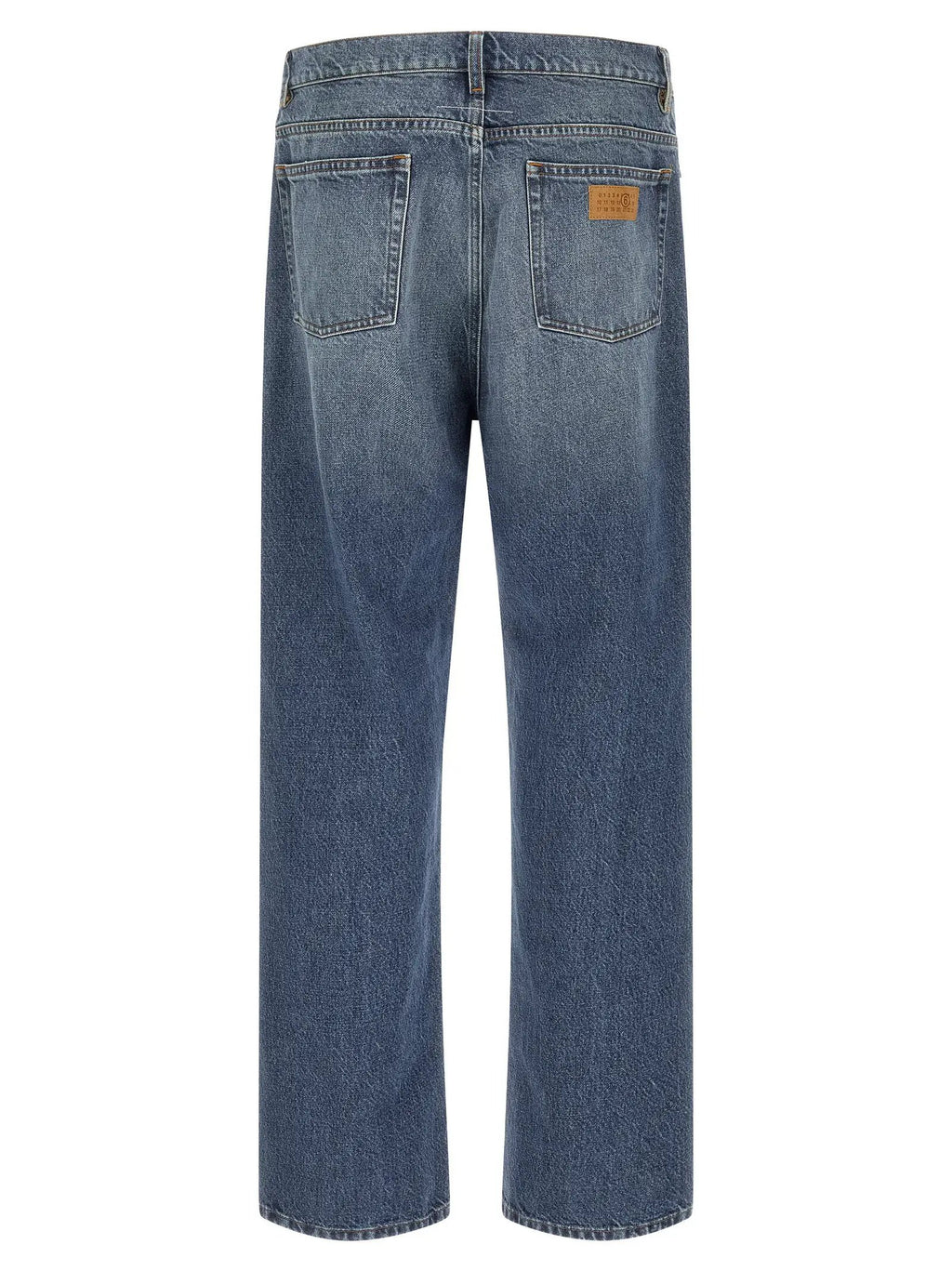 MM6 Maison Margiela Blue Cotton Straight-Leg Jeans