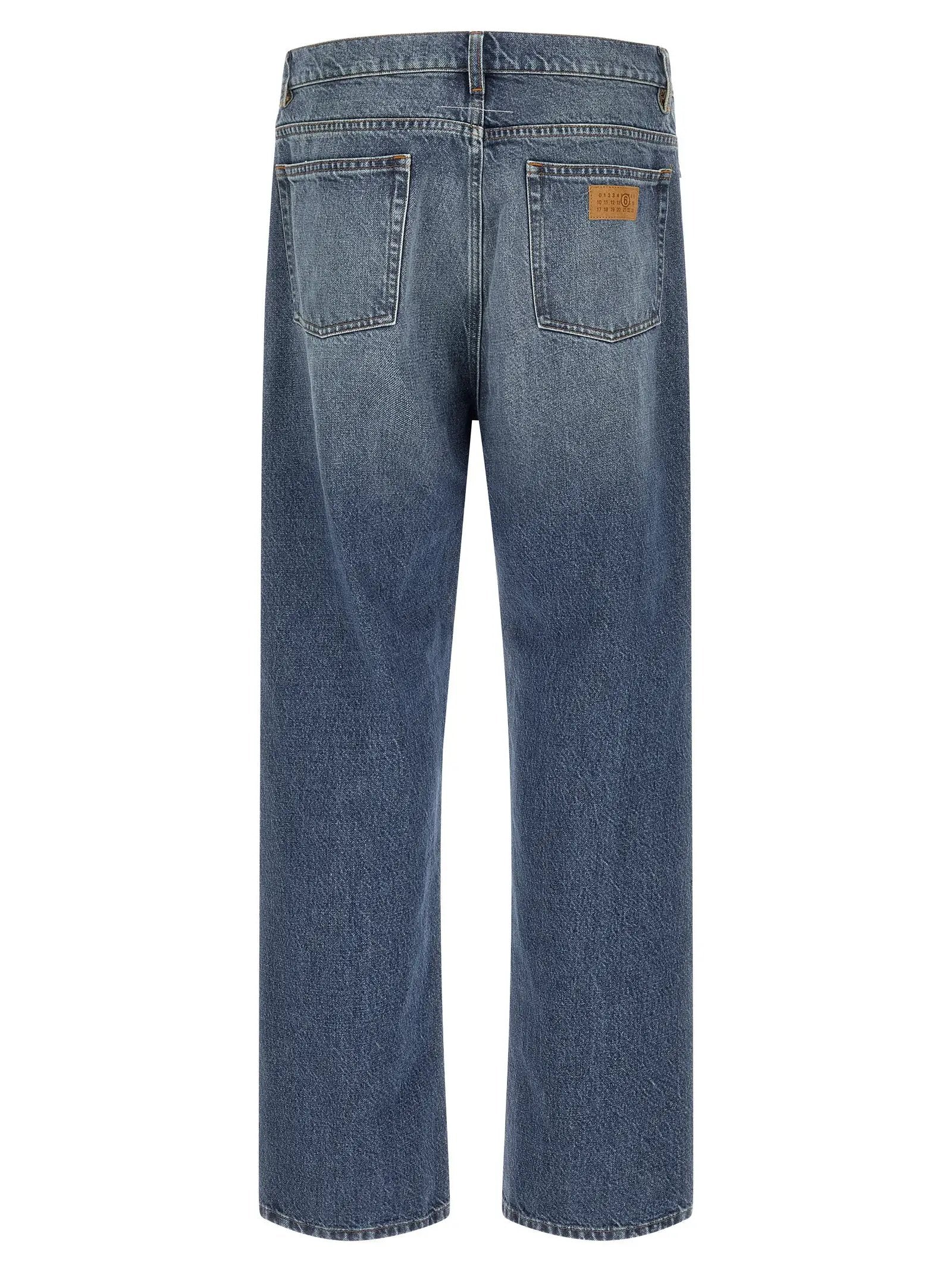 MM6 Maison Margiela Blue Cotton Straight-Leg Jeans