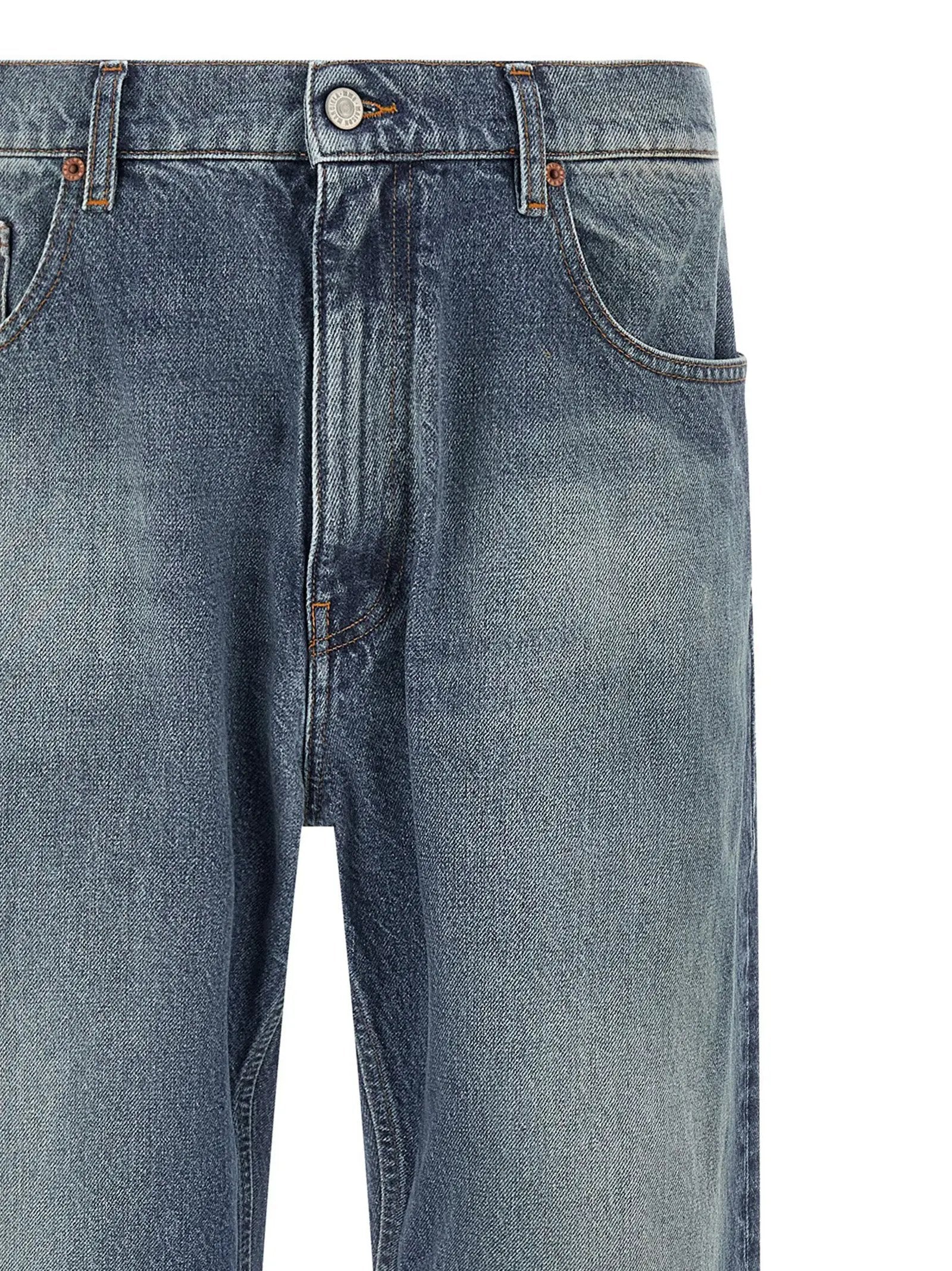 MM6 Maison Margiela Blue Cotton Straight-Leg Jeans