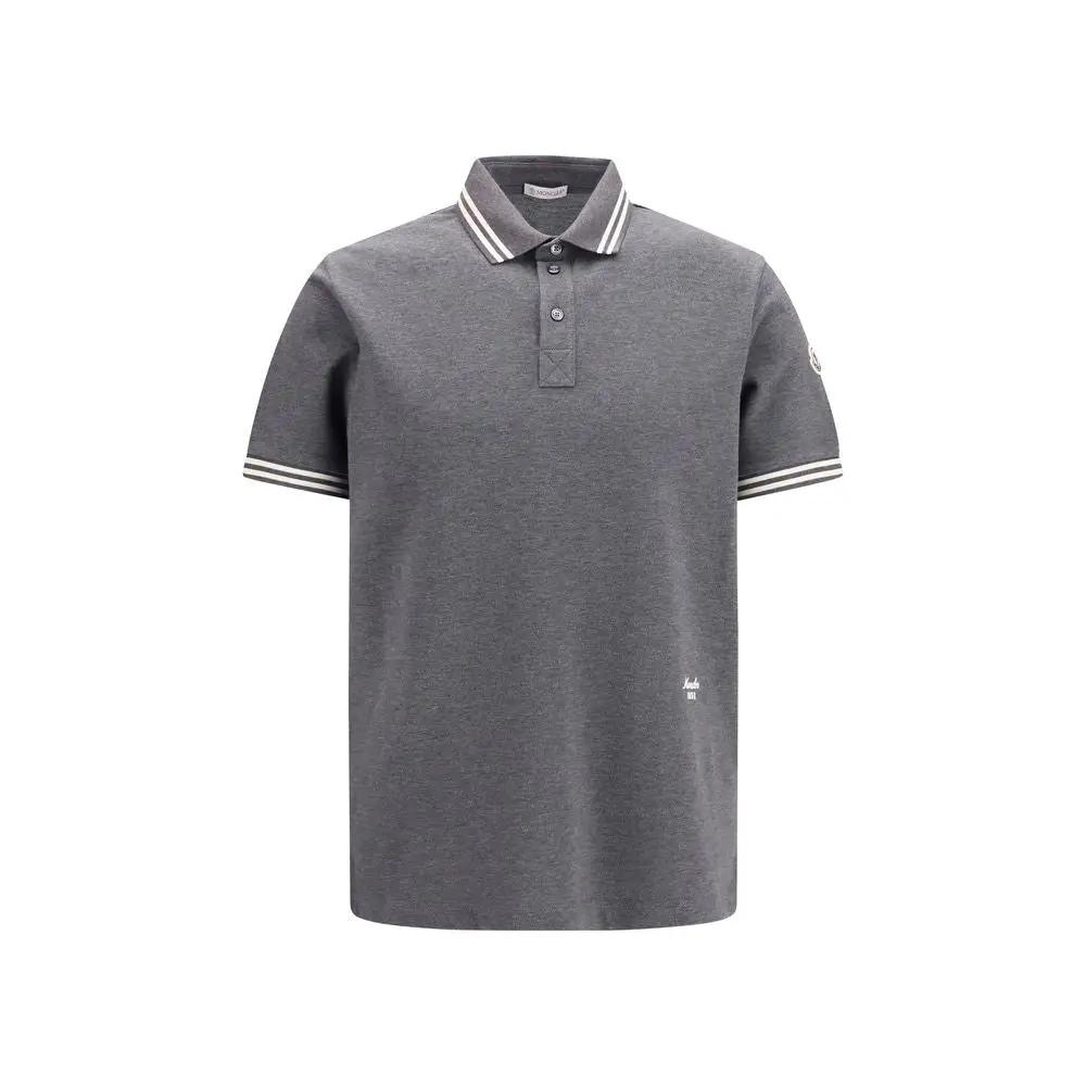 Polo Moncler en coton gris