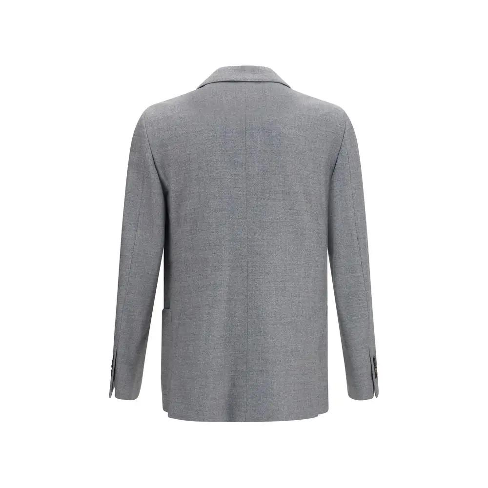 Veste longue Lardini en laine grise Oves Aries