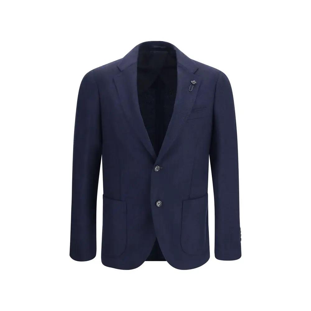 Veste Lardini en laine bleu Oves Aries
