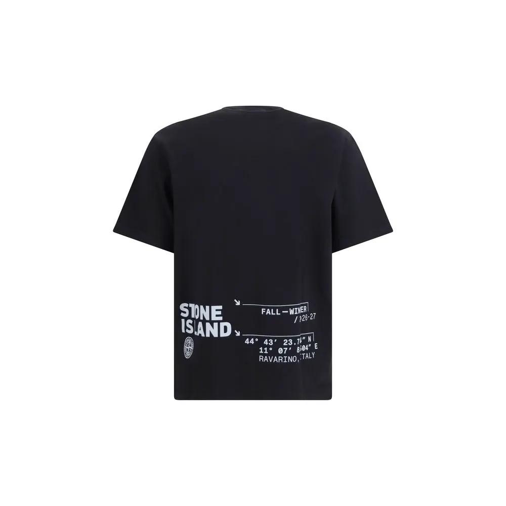 T-shirt noir en coton Stone Island