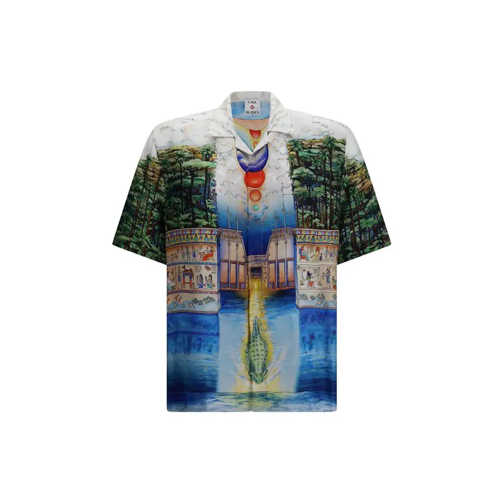 Chemise Casablanca à motif de soie multicolore