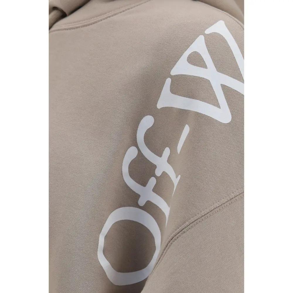 Sweat-shirt en coton beige Off-White