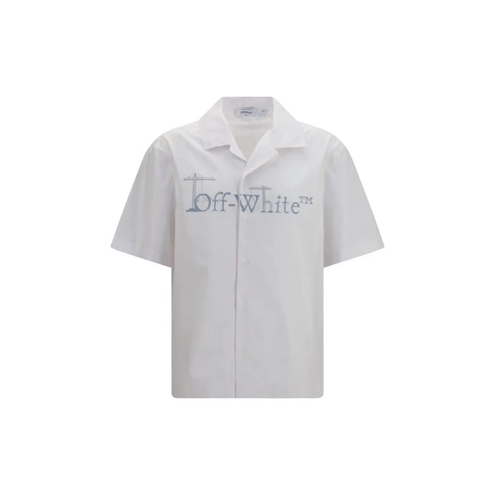 Chemise en coton blanc à motifs Off-White