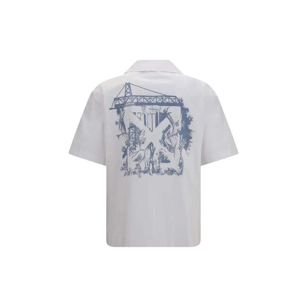 Chemise en coton blanc à motifs Off-White