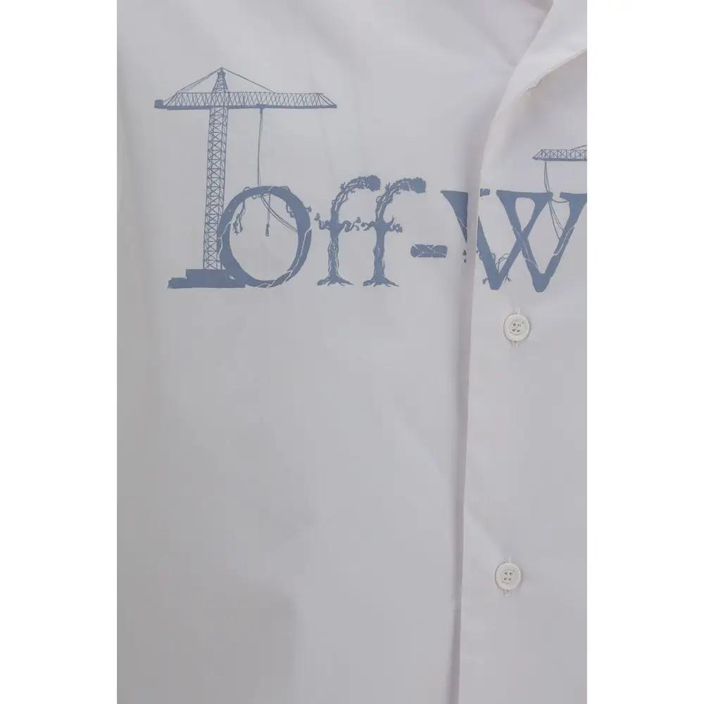 Chemise en coton blanc à motifs Off-White