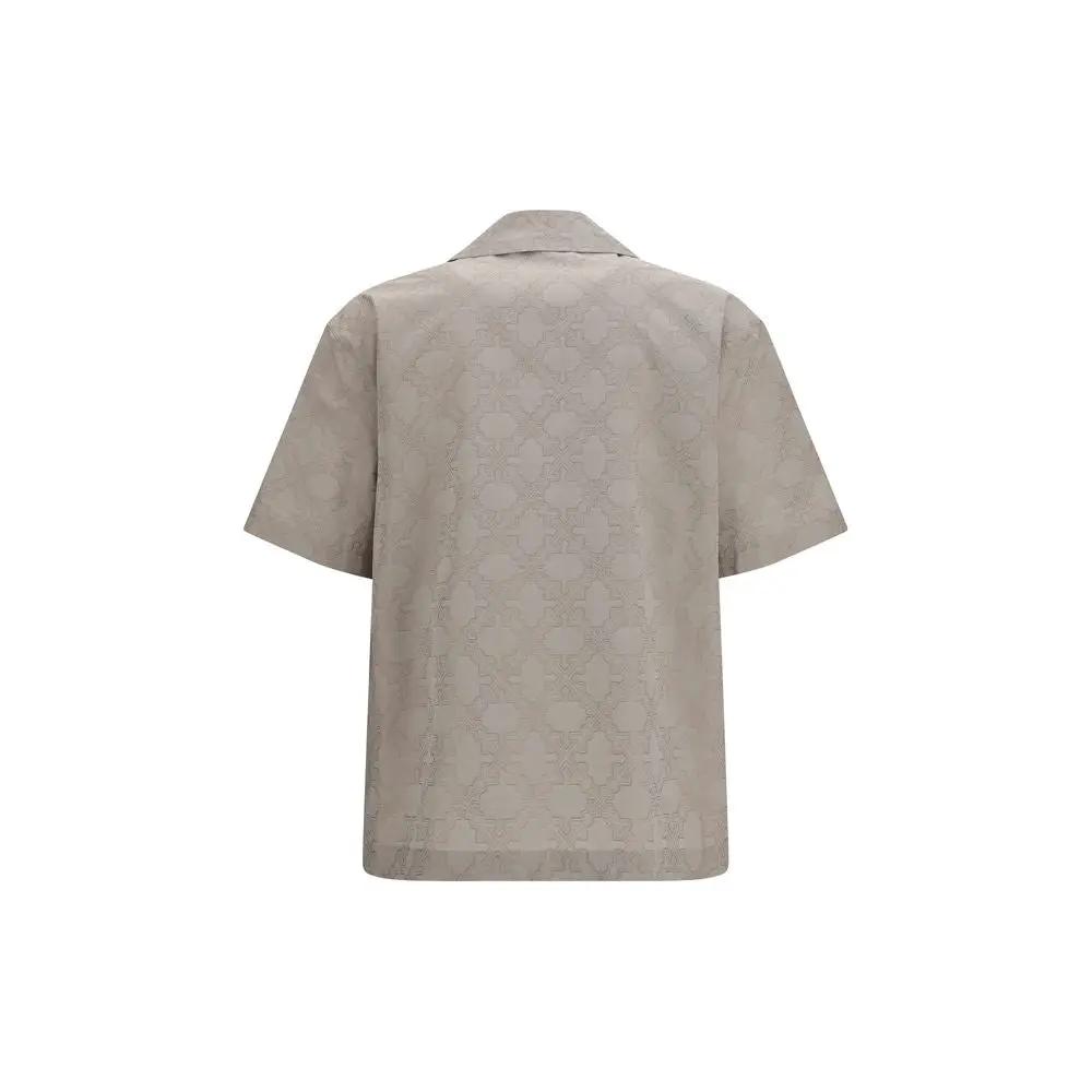 Chemise à motifs en coton beige Off-White