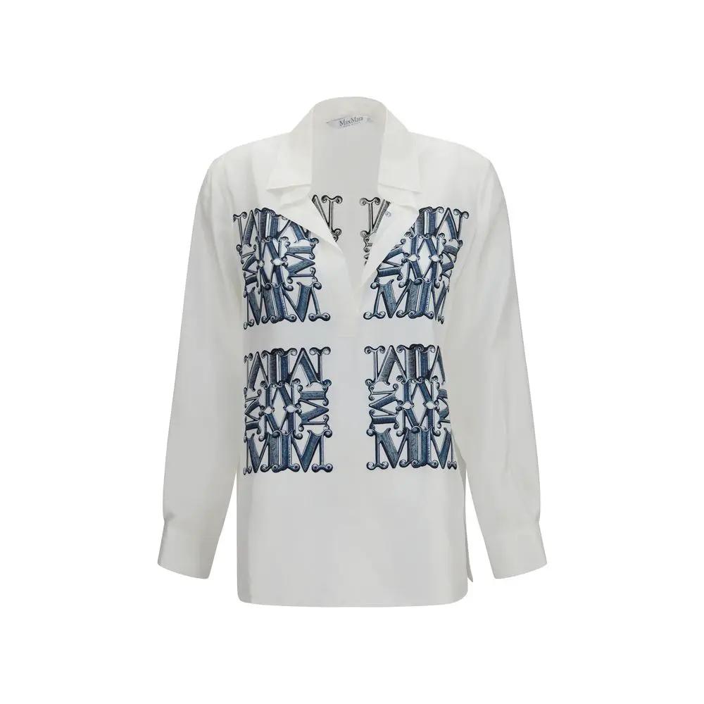 Max Mara White Silk Dress Shirt
