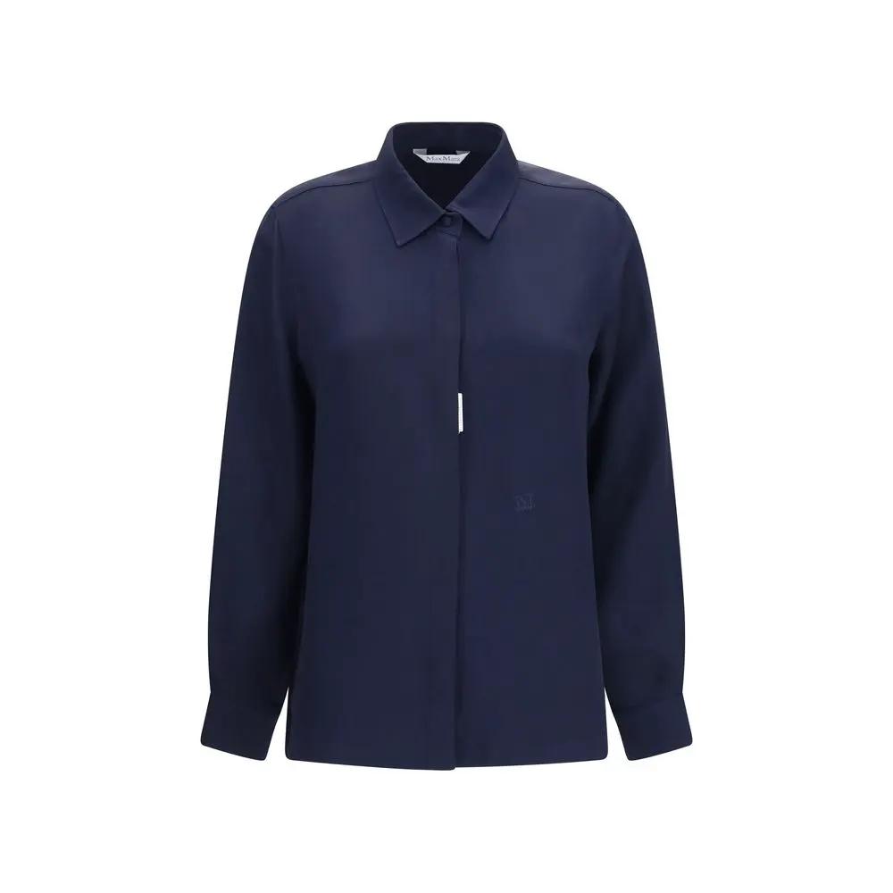 Chemise en soie bleue Max Mara