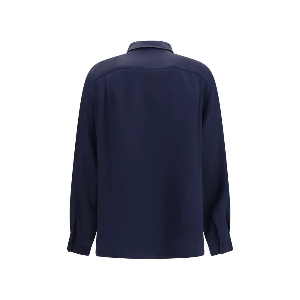 Chemise en soie bleue Max Mara