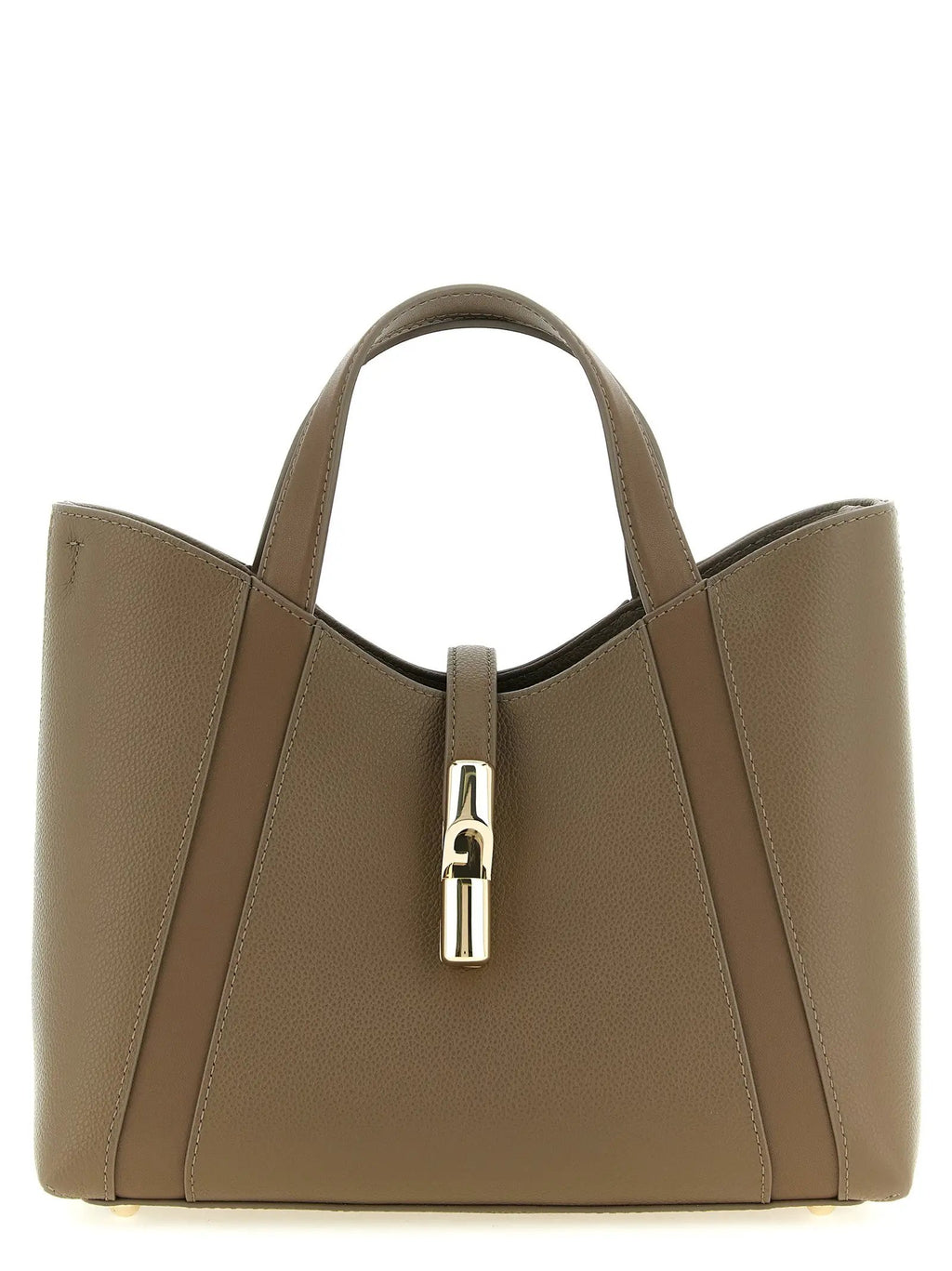 Furla Gray Calfskin Tote Bag