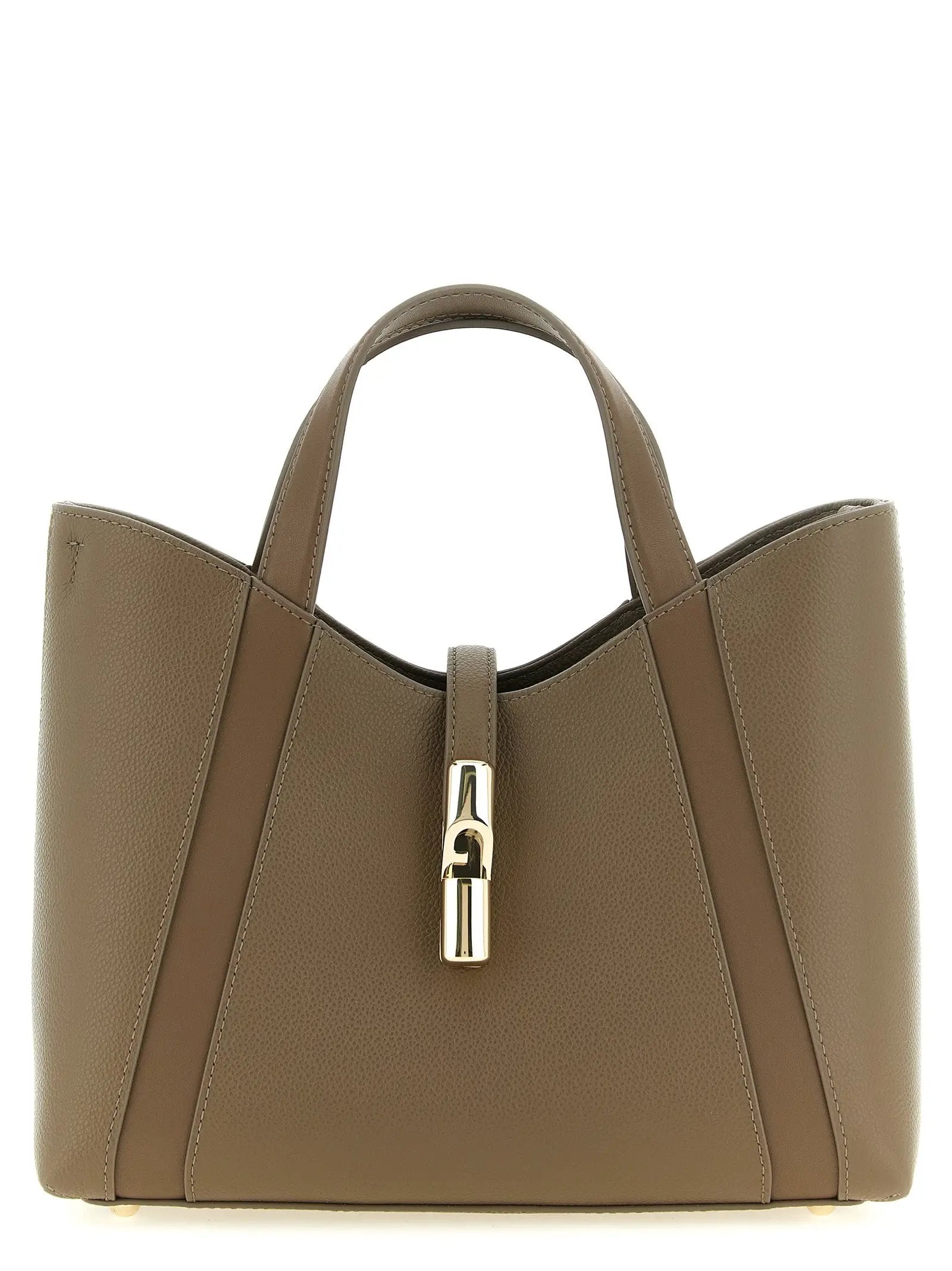 Furla Gray Calfskin Tote Bag