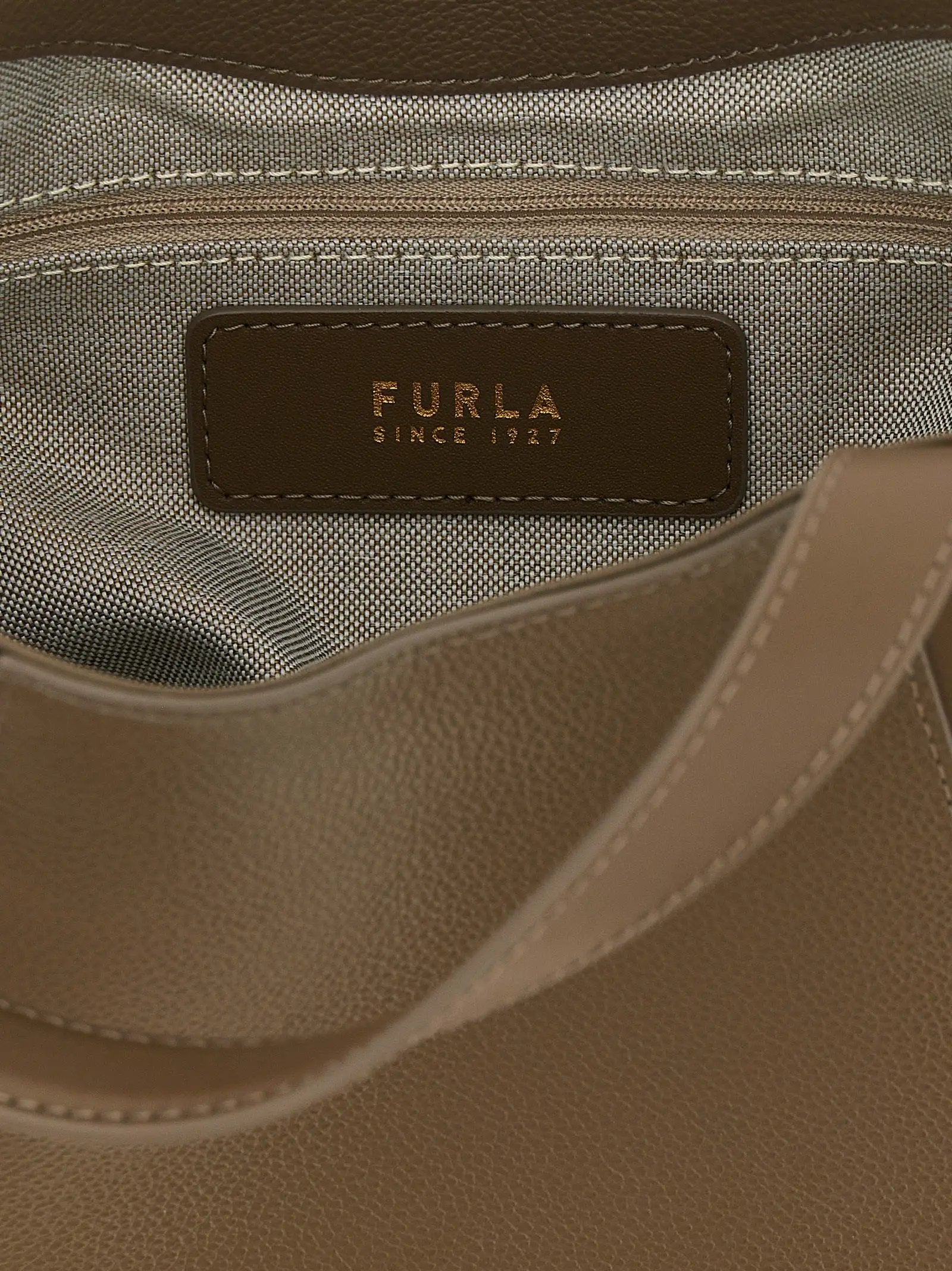 Furla Gray Calfskin Tote Bag