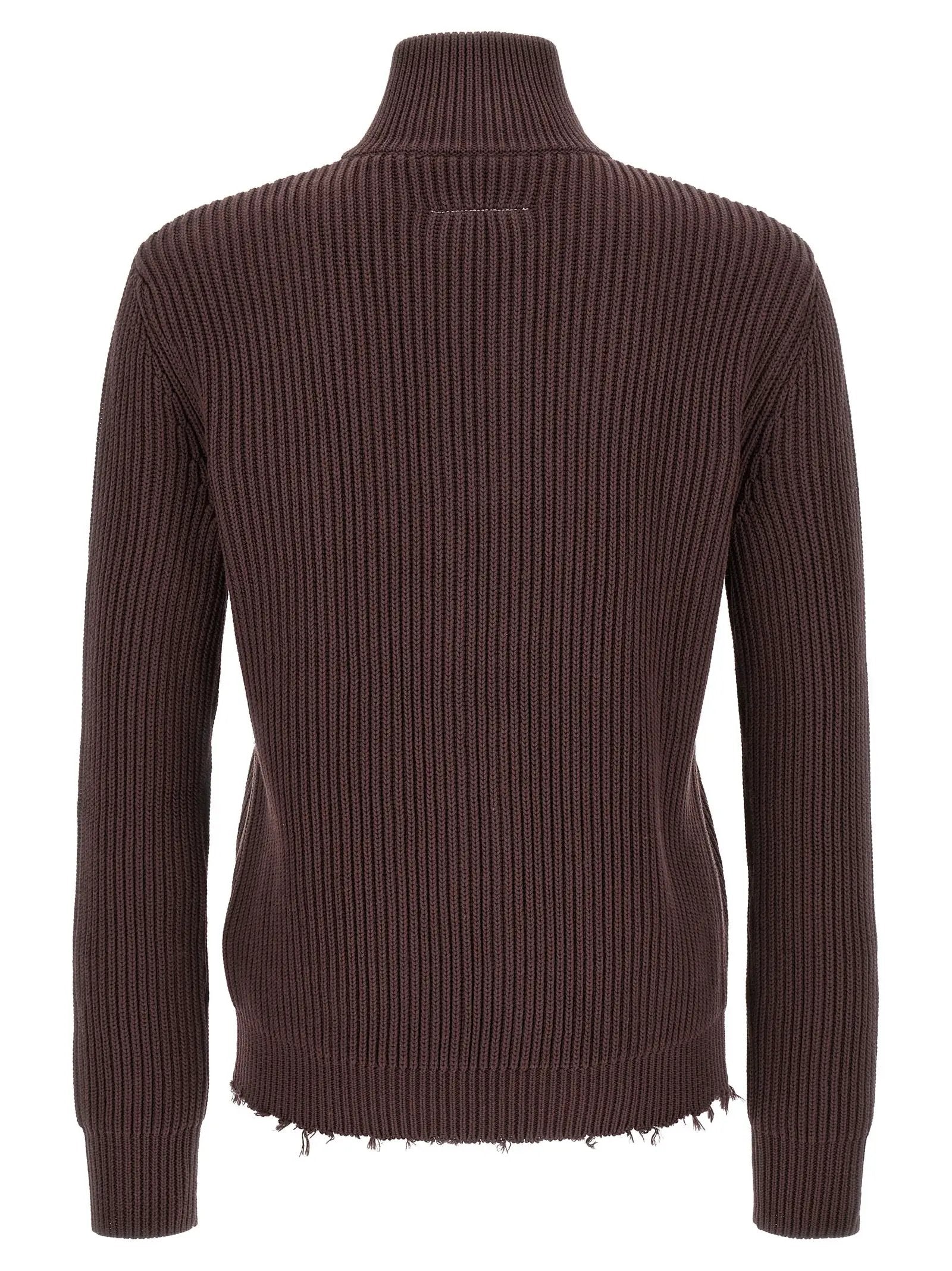 MM6 Maison Margiela Brown Cotton Cardigan