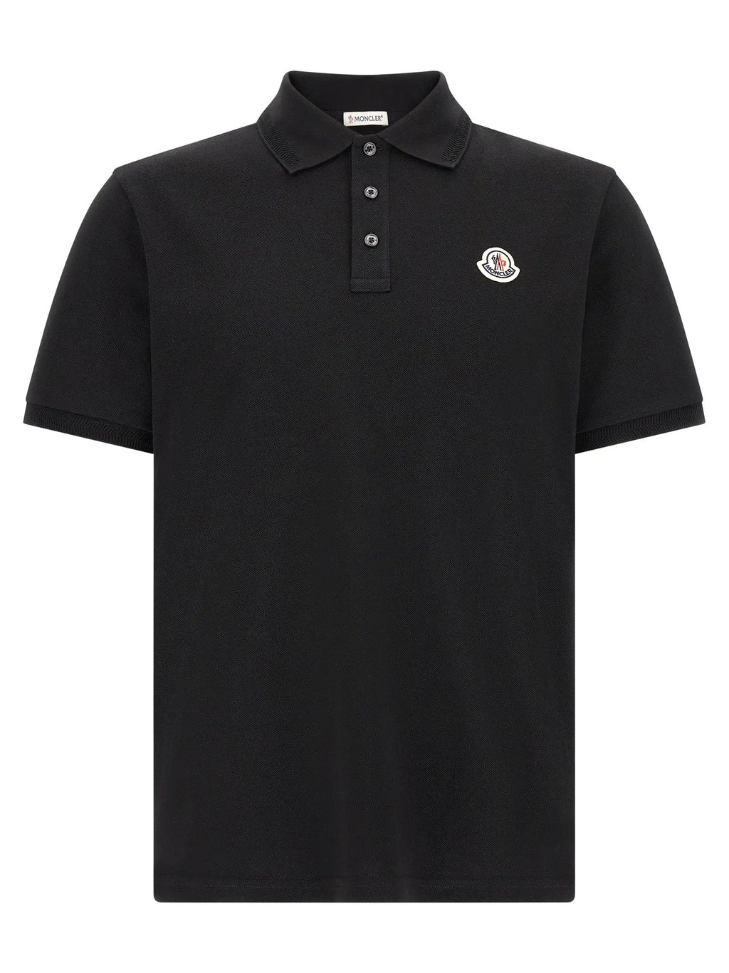 Moncler Black Cotton Polo Shirt