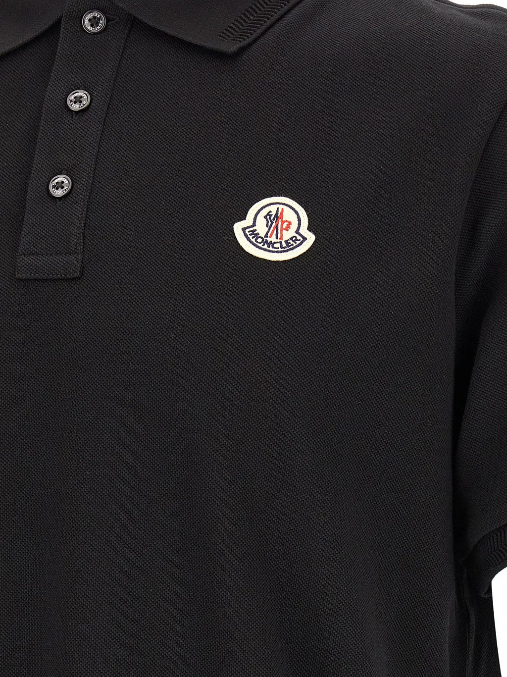 Moncler Black Cotton Polo Shirt