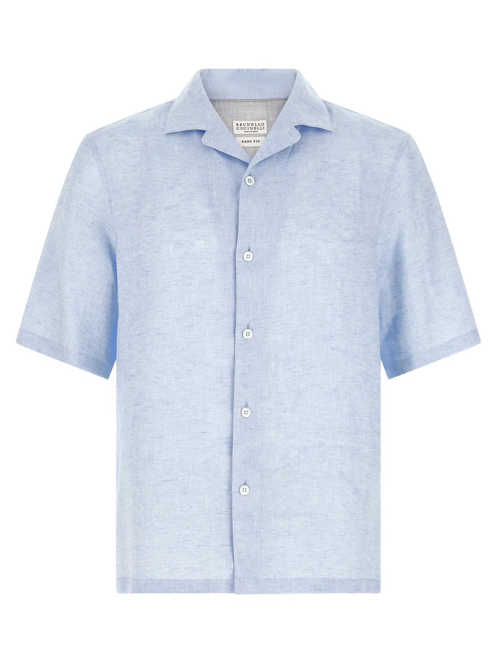 Brunello Cucinelli Blue Linen Blouse