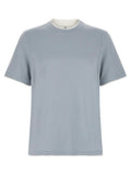 Brunello Cucinelli Blue Cotton T-Shirt