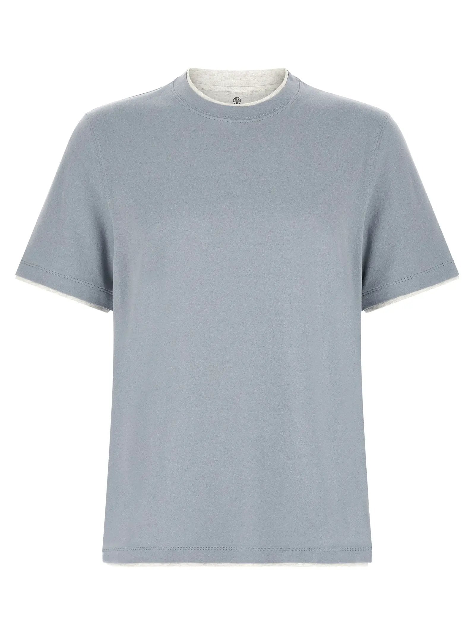 Brunello Cucinelli Blue Cotton T-Shirt