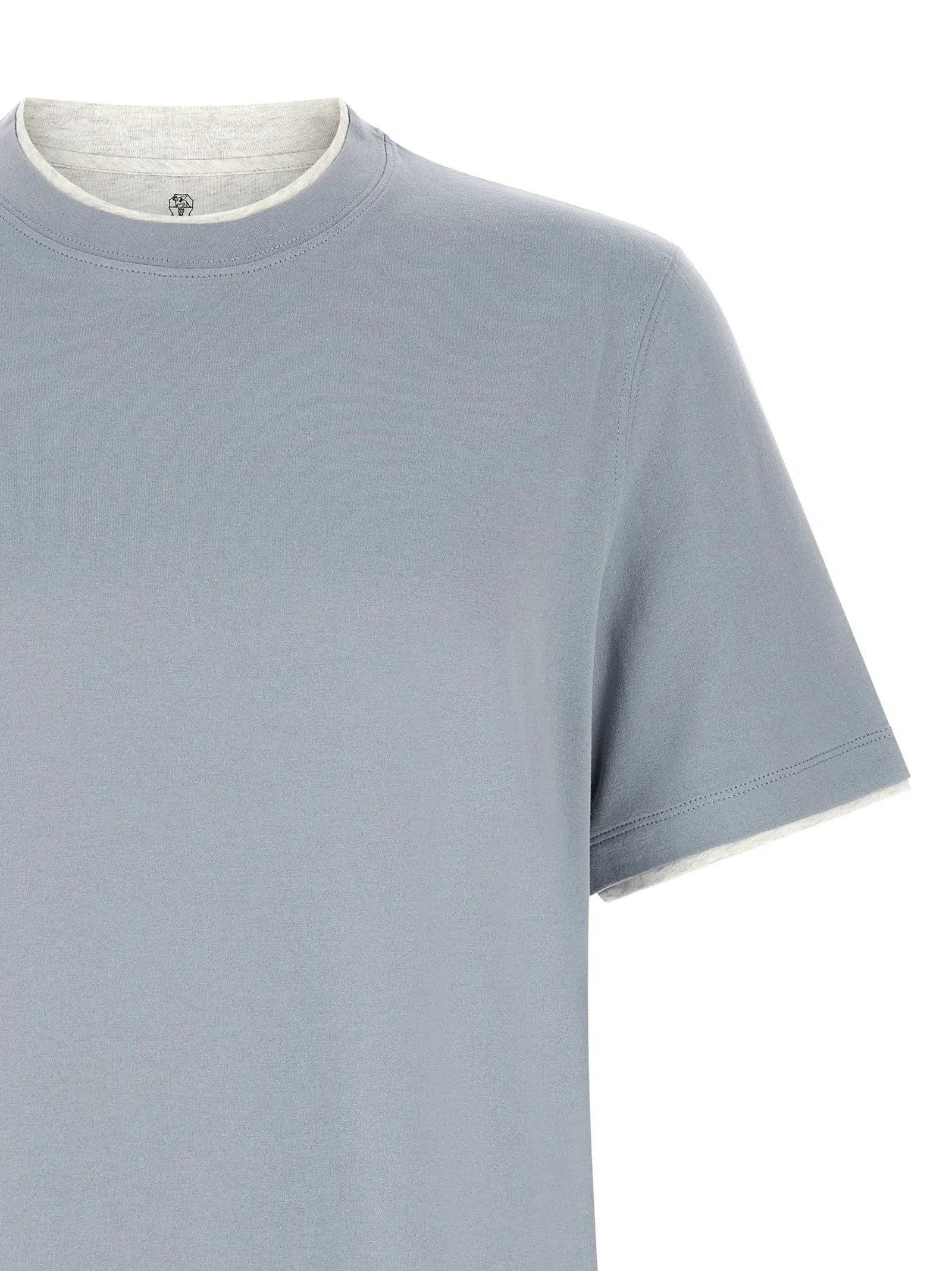 Brunello Cucinelli Blue Cotton T-Shirt