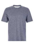Brunello Cucinelli T-shirt en lin bleu