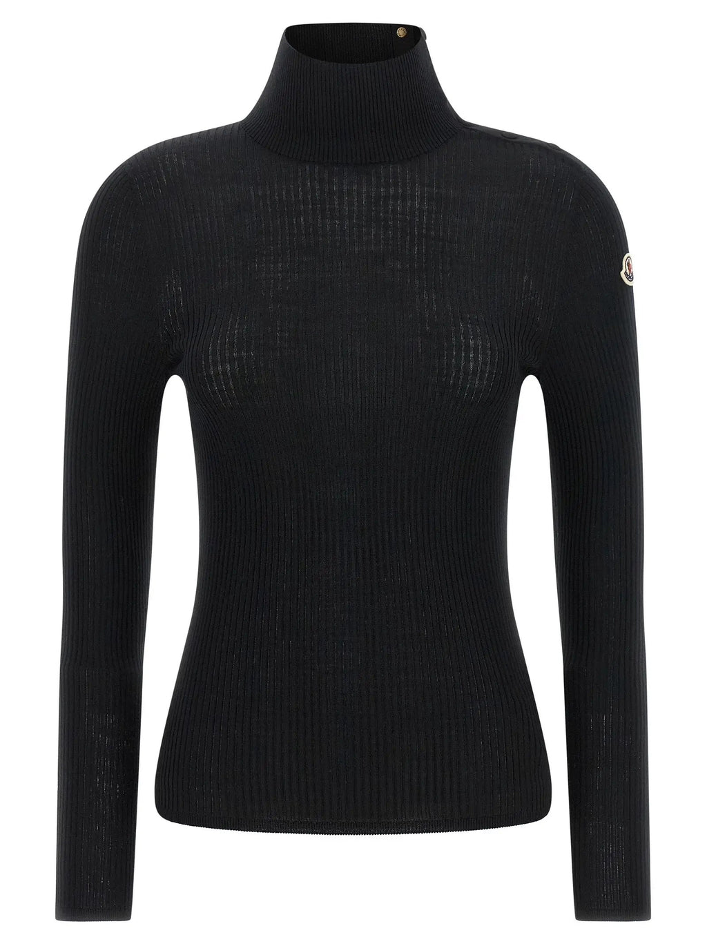 Moncler Black Virgin Wool Cardigan