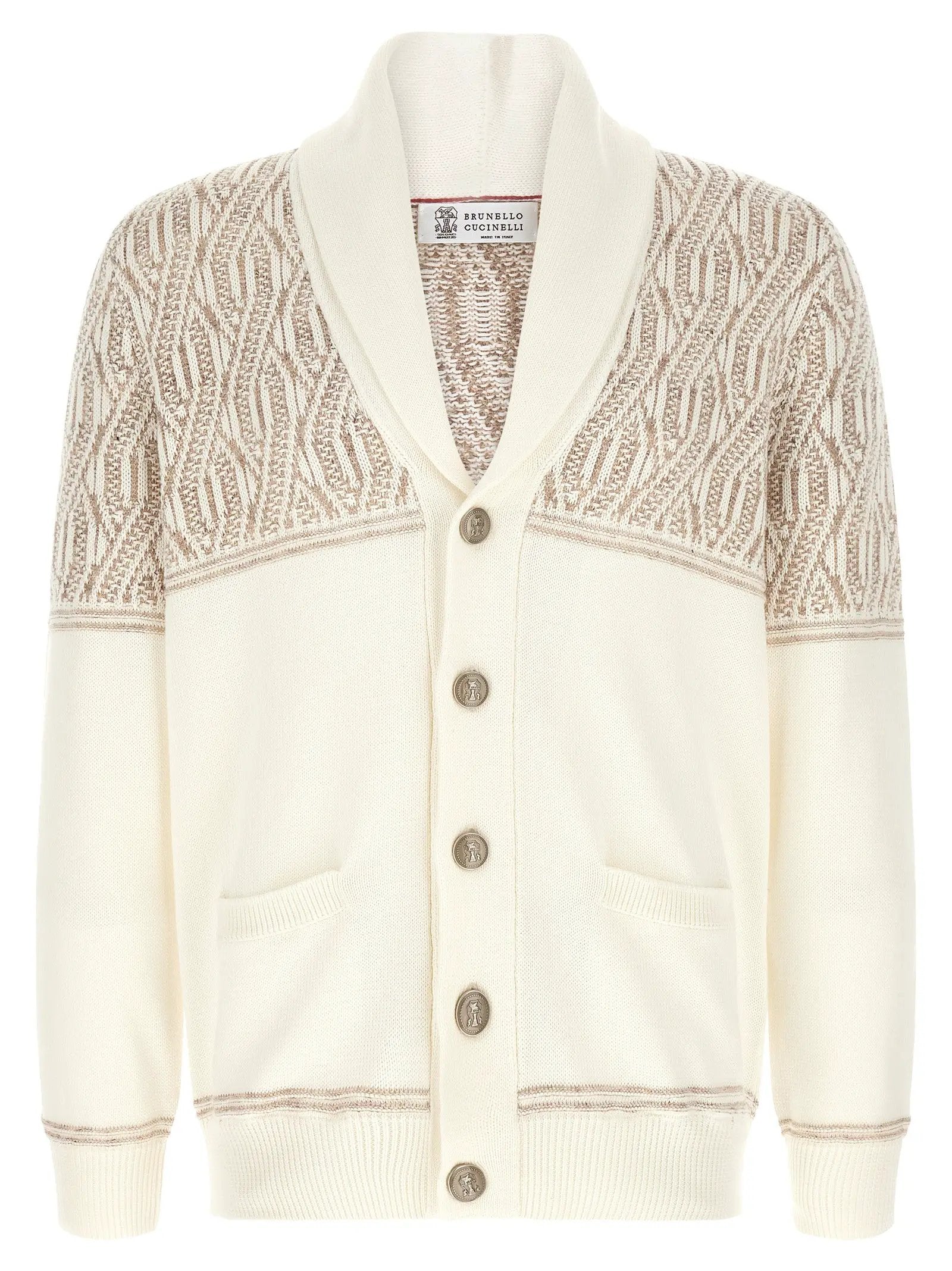 Brunello Cucinelli Beige Cotton Cardigan
